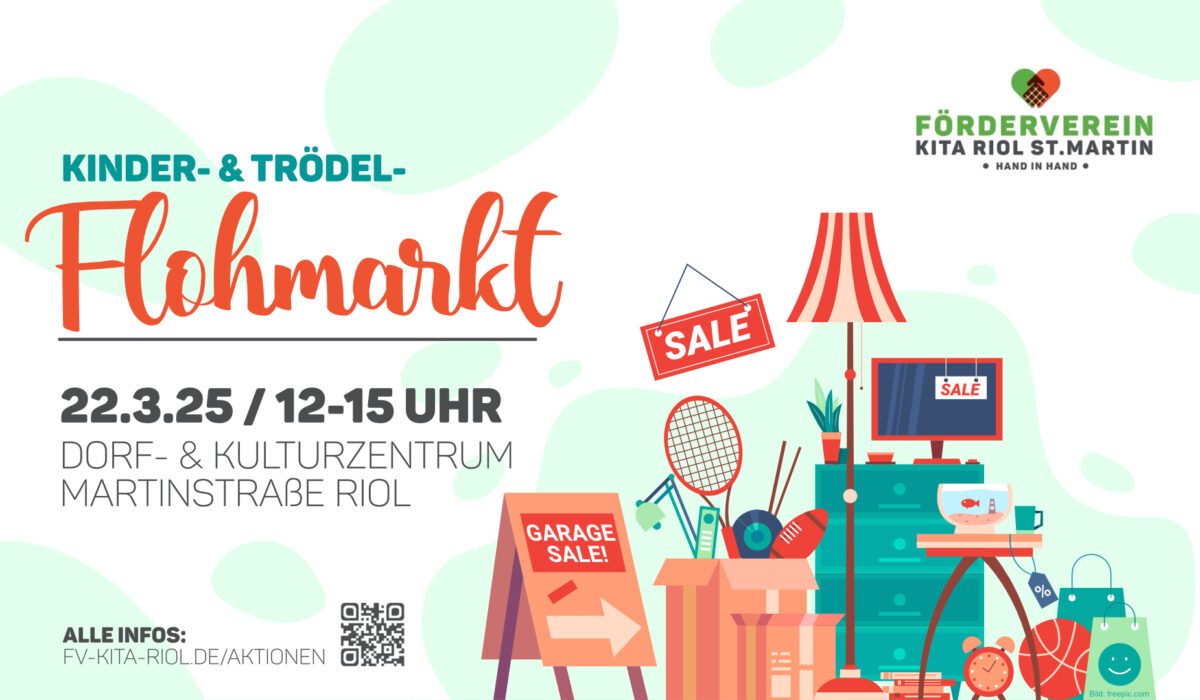 Plakat zum Kinder- und Trödel-Flohmarkt am 22. März 2025